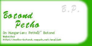 botond petho business card